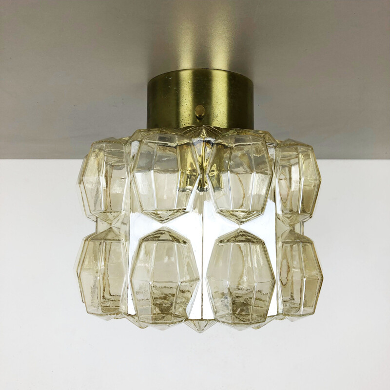 Vintage "Diamond" pendant lamp from Glashütte Limburg, Germany 1970