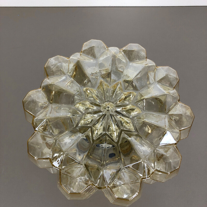 Lámpara colgante "Diamond" vintage de Glashütte Limburg, Alemania 1970