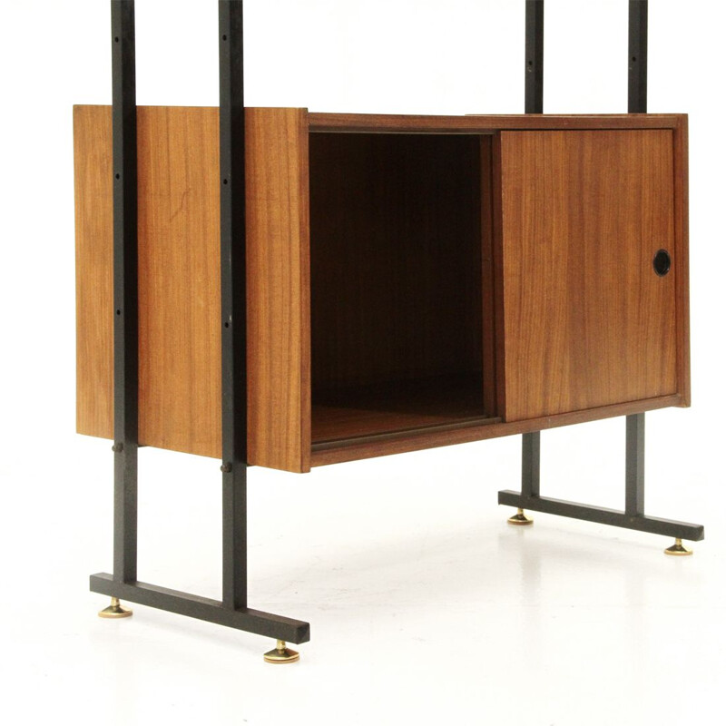 Italian teak wall unit, midcentury 1960s