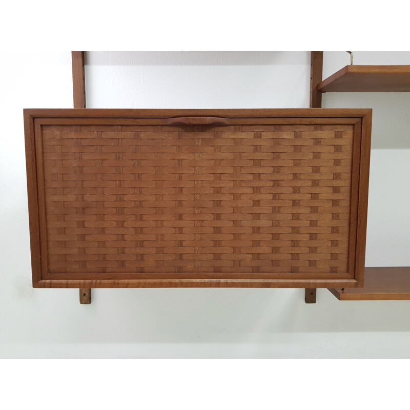 Teak wall bookcase Vintage poul cadovius for cado denmark