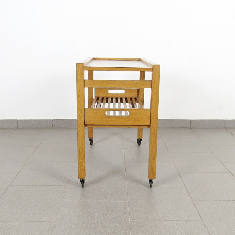 Vintage coffee table with wheels, Czechoslovakia 1960