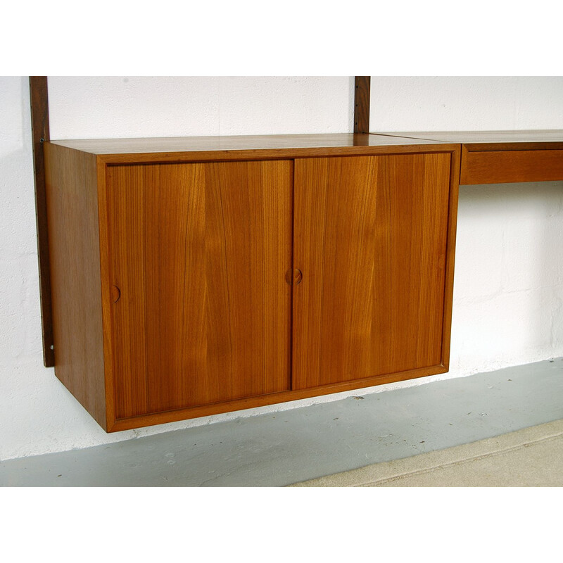 Modular Danish Royal System Teak Wall Unit Shelving by Poul Cadovius 1960s