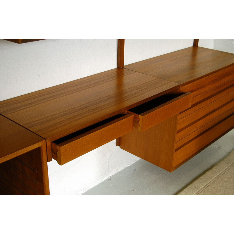 Modular Danish Royal System Teak Wall Unit Shelving by Poul Cadovius 1960s