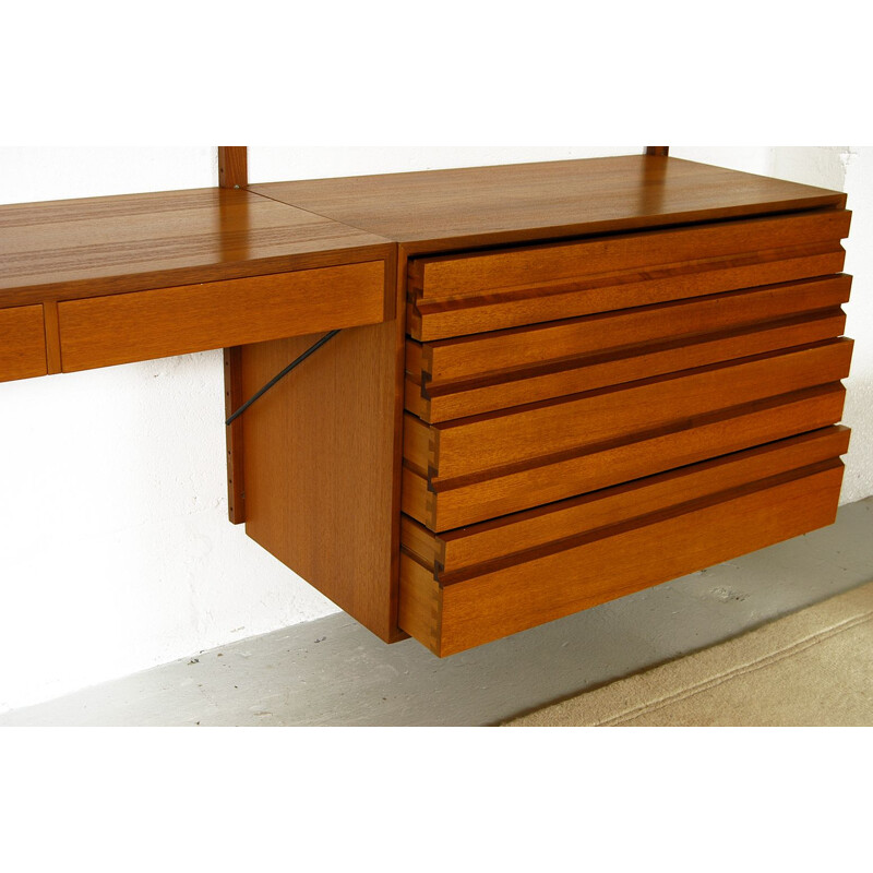 Modular Danish Royal System Teak Wall Unit Shelving by Poul Cadovius 1960s