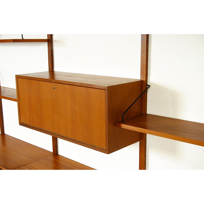 Modular Danish Royal System Teak Wall Unit Shelving by Poul Cadovius 1960s