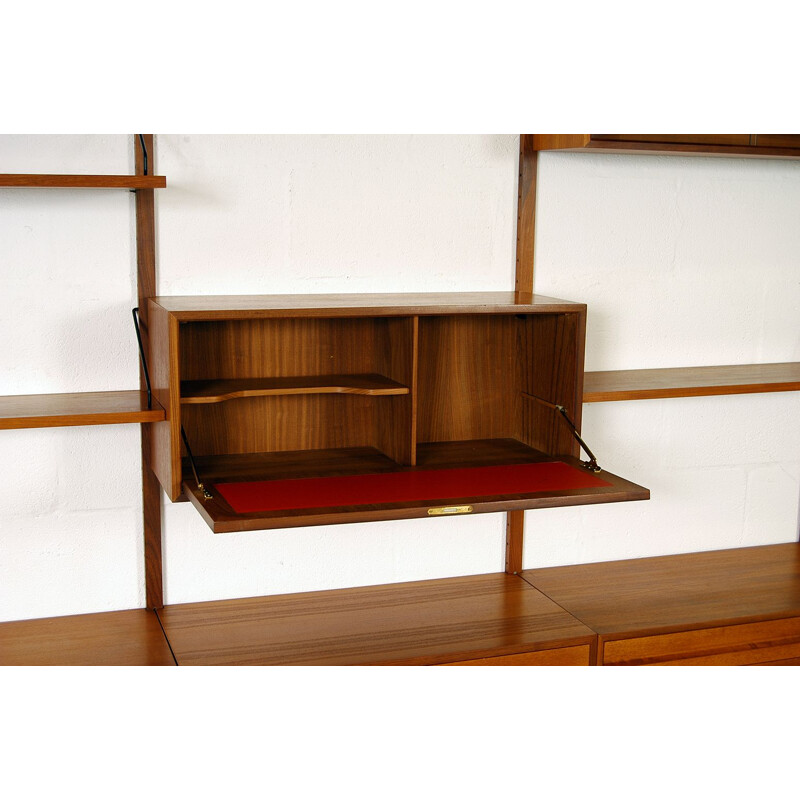 Modular Danish Royal System Teak Wall Unit Shelving by Poul Cadovius 1960s