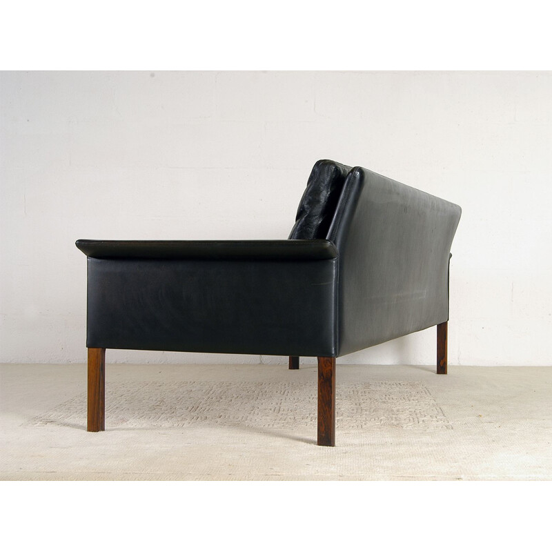 Danish Sofa Mid-Century Leather by Hans Olsen for Christian Sorensen 1960s