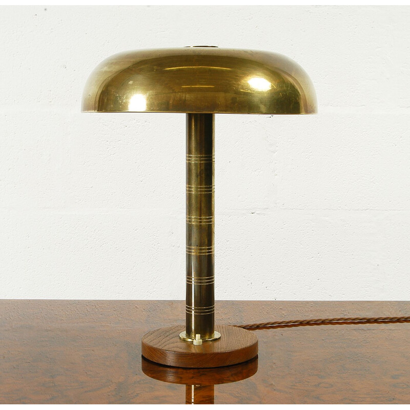 Rare scandinavian Postwar Swedish Modernist Table Lamp by Bohlmarks 1940s