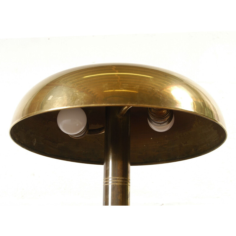 Lampe de table vintage Rare moderniste suédoise de l'après-guerre par Bohlmarks 1940 