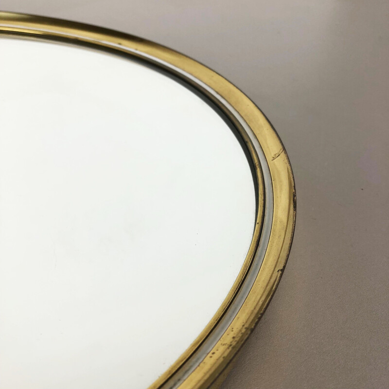 Original German Modernist Wall Brass Mirror Vereinigte Werkstätten München 1950s