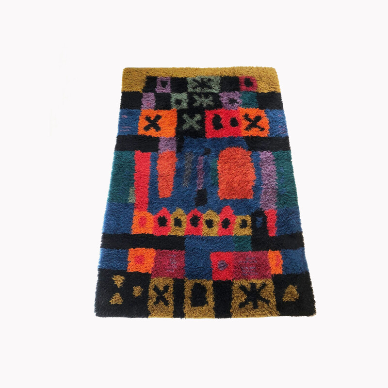 Extra Large Original Scandinavian Rya Rug by Arne Lindaas for Sellgren AS Norway