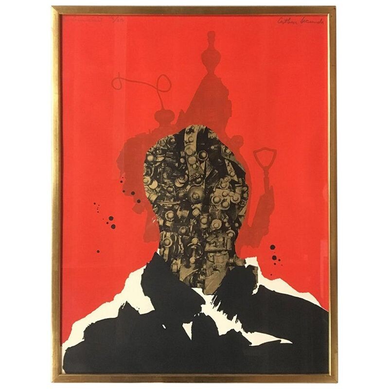 Limited Edition Silkscreen Print The Anarchist by Arthur Secunda 1960s