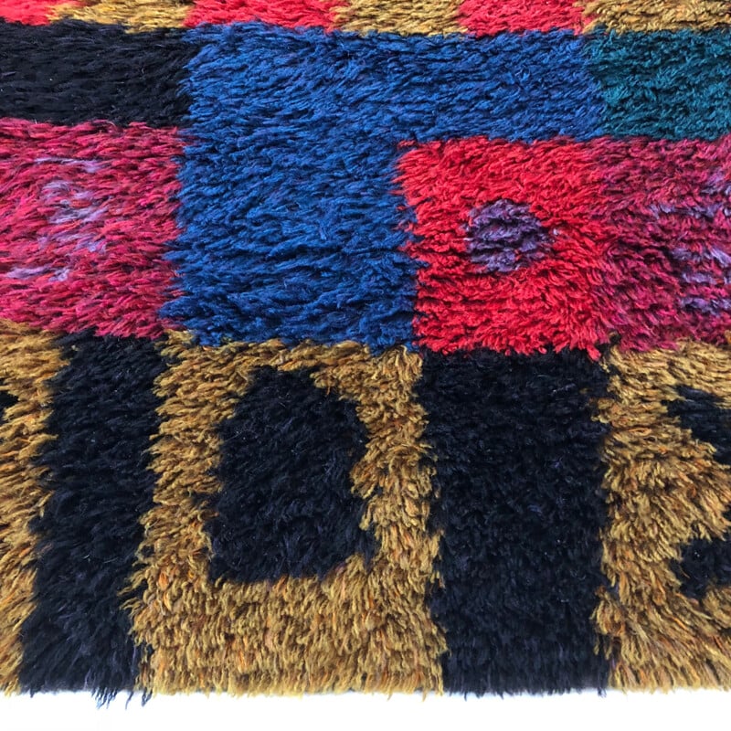 Extra Large Original Scandinavian Rya Rug by Arne Lindaas for Sellgren AS Norway