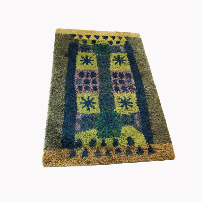 Vintage Rya "Pop Art" rug by Arne Lindaas for Sellgren As, Norway 1970