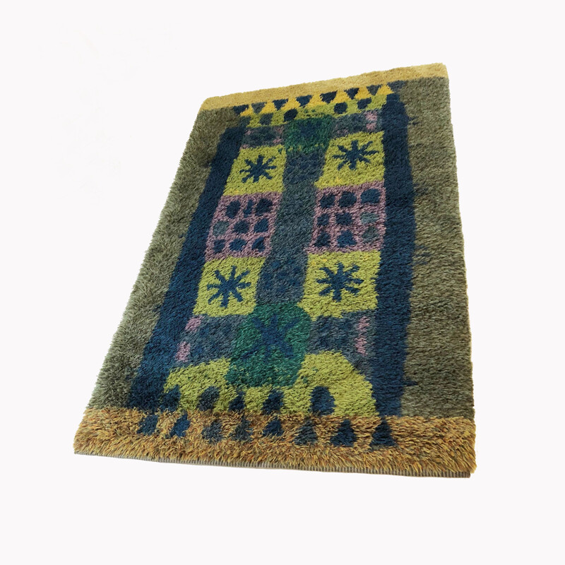 Vintage Rya "Pop Art" rug by Arne Lindaas for Sellgren As, Norway 1970