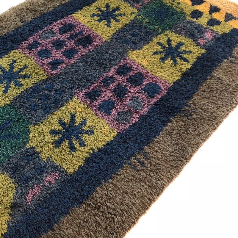 Vintage Rya "Pop Art" rug by Arne Lindaas for Sellgren As, Norway 1970