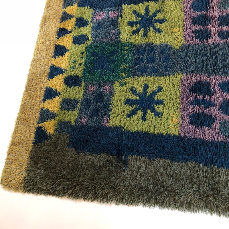 Vintage Rya "Pop Art" rug by Arne Lindaas for Sellgren As, Norway 1970