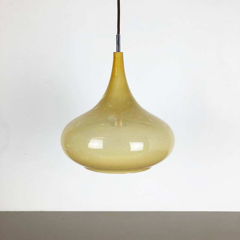 Vintage glass oriental hanging lamp by Doria Lights, Germany 1970