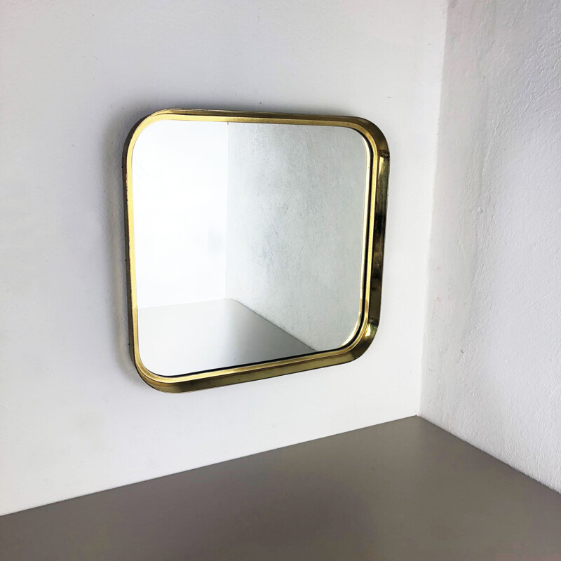 Original German Modernist wall brass Mirror Vereinigte Werkstätten München 1950s