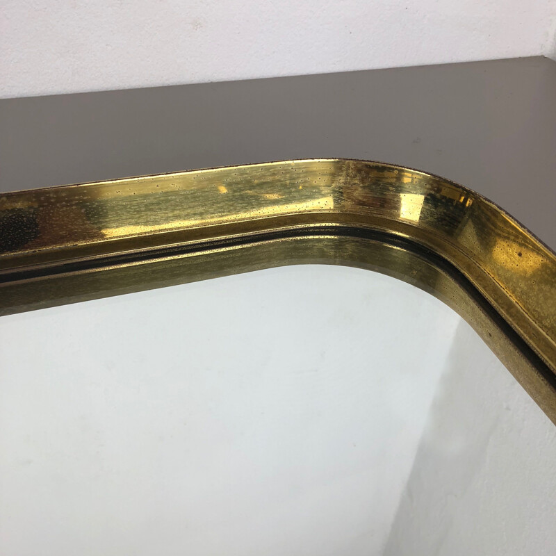 Original German Modernist wall brass Mirror Vereinigte Werkstätten München 1950s