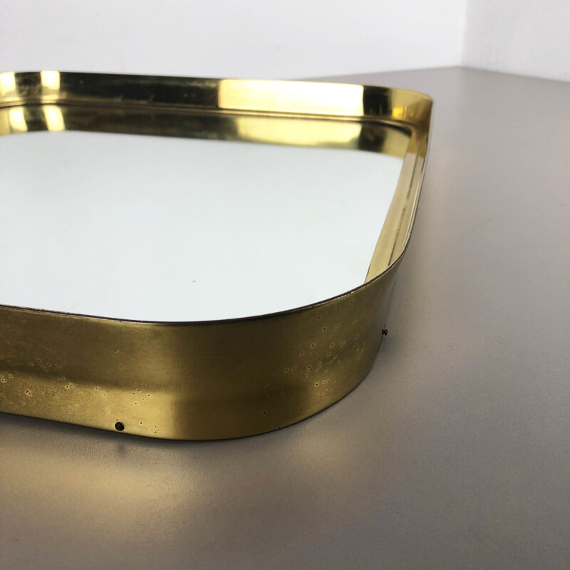 Original German Modernist wall brass Mirror Vereinigte Werkstätten München 1950s