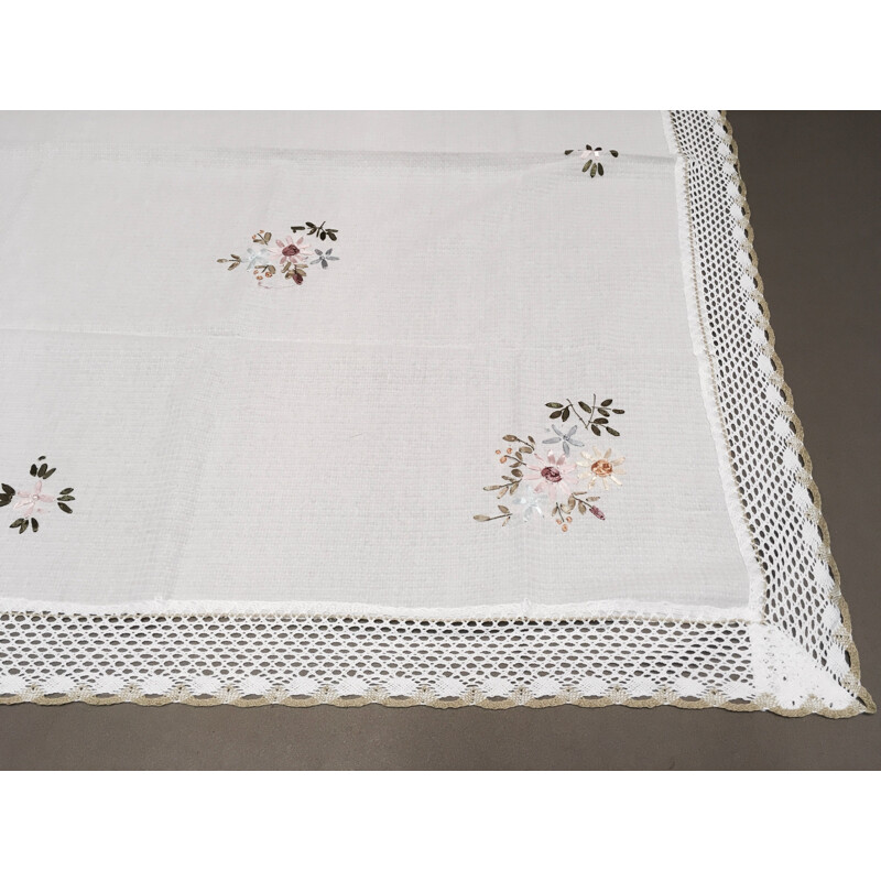 Large embroidered tablecloth Scandinavian Design