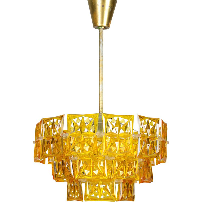 Lustre vintage en plastique orange