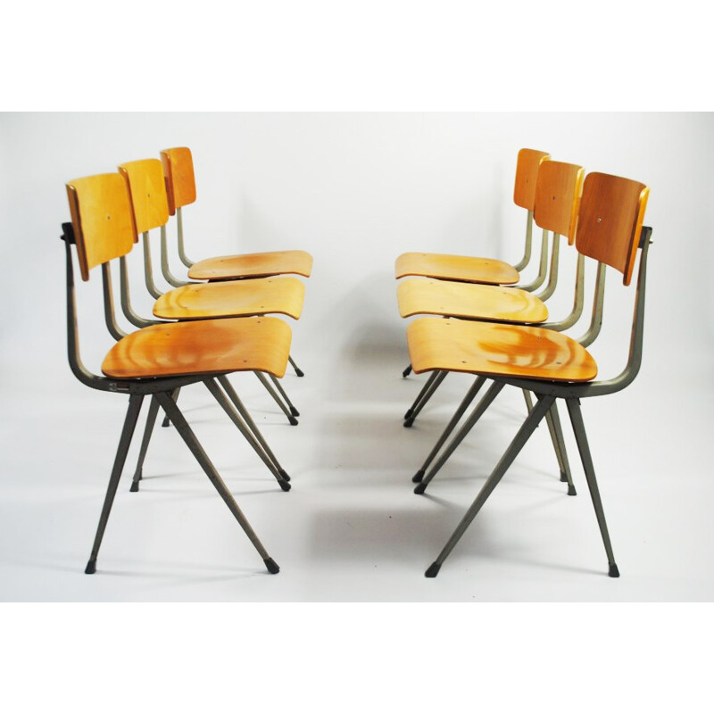 Set of 6 Arhend de Cirkel "Result" chairs, Friso KRAMER - 1950s