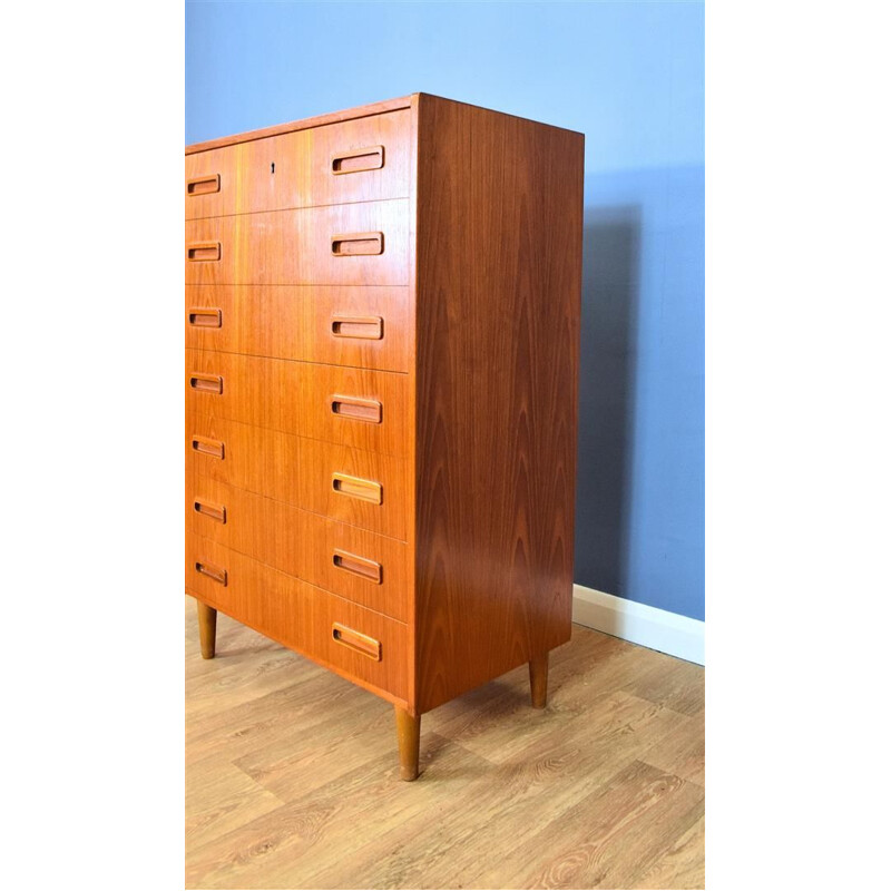 Danish Teak Tallboy Bedroom Chest of 7 Drawers by Westergaard