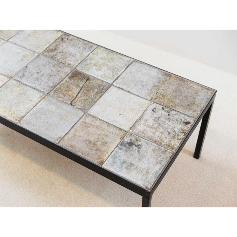 Pair of ceramic coffee tables by Michelle and Jacques Serre