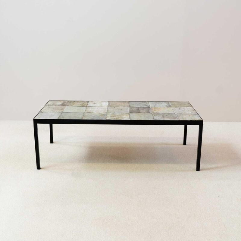 Pair of ceramic coffee tables by Michelle and Jacques Serre