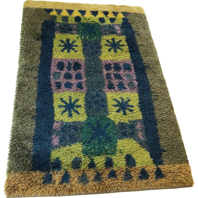 Vintage Rya "Pop Art" rug by Arne Lindaas for Sellgren As, Norway 1970