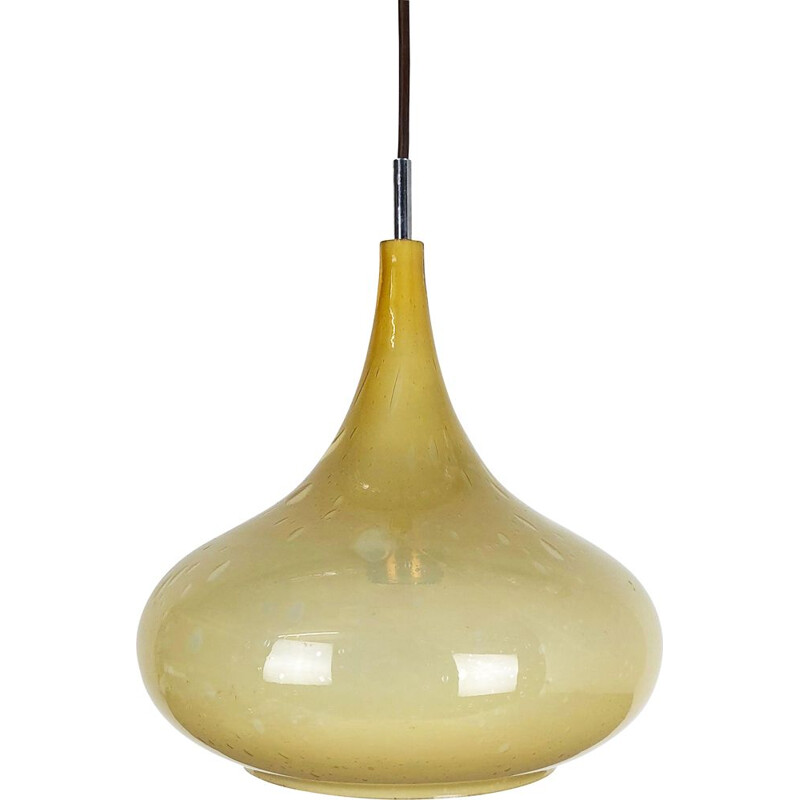 Vintage glass oriental hanging lamp by Doria Lights, Germany 1970
