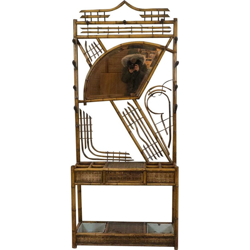 Japanese bamboo and cast iron wardrobe by Perret Vibert, circa 1900