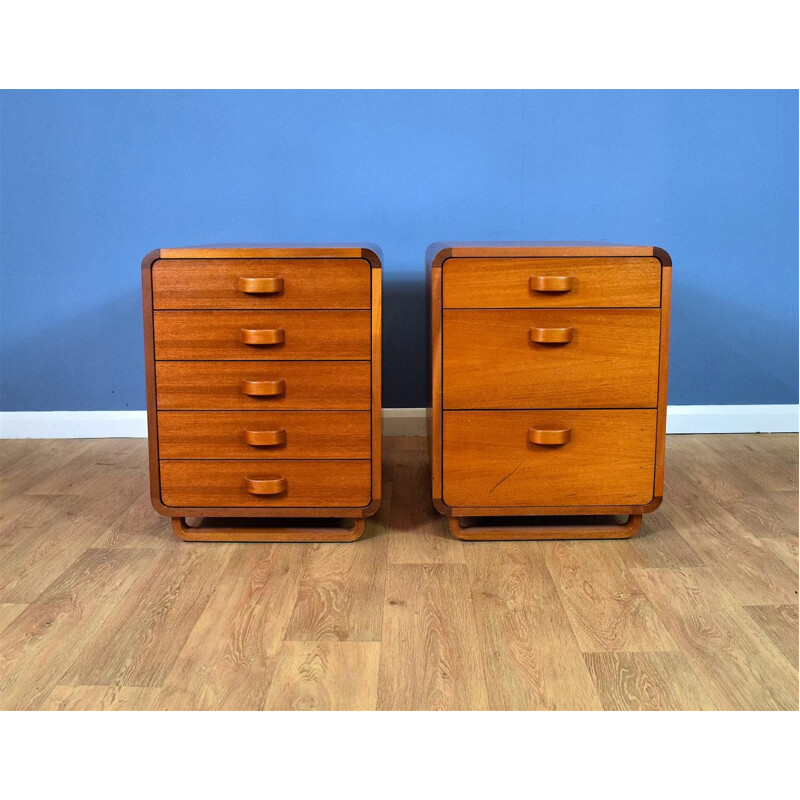 Pair of  Danish Teak Office Pedestals Cabinets Chests Mid Century with Drawers