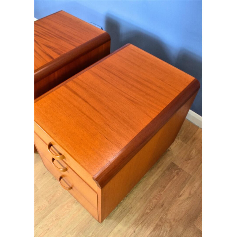 Pair of  Danish Teak Office Pedestals Cabinets Chests Mid Century with Drawers