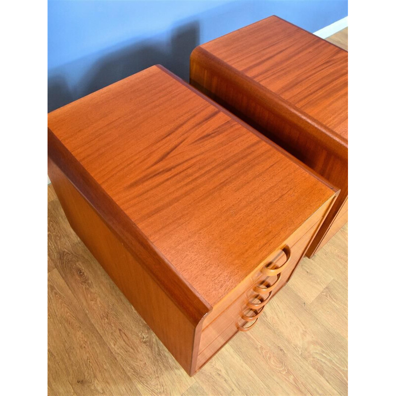 Pair of  Danish Teak Office Pedestals Cabinets Chests Mid Century with Drawers