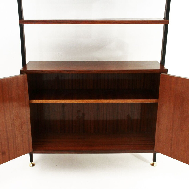 modernist italian teak wall unit, 1950s