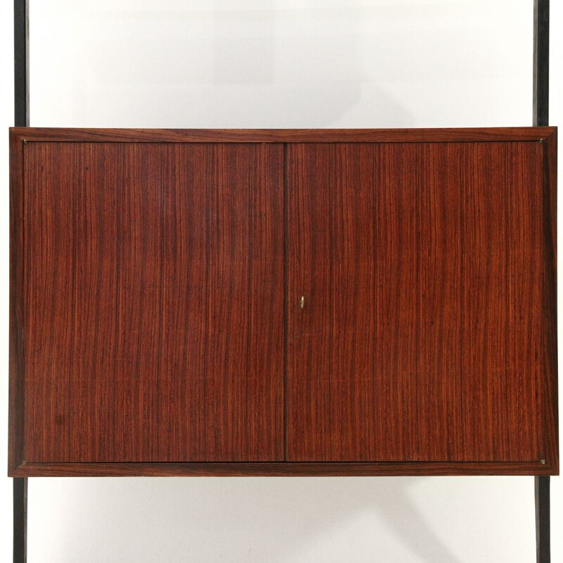 modernist italian teak wall unit, 1950s