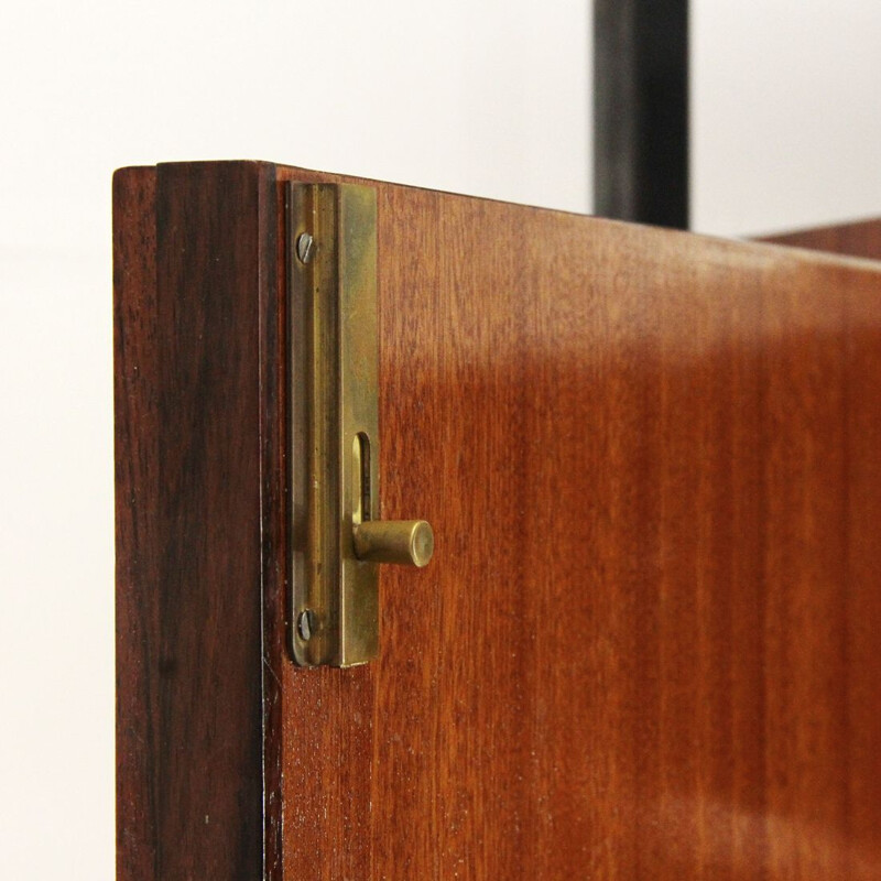 modernist italian teak wall unit, 1950s