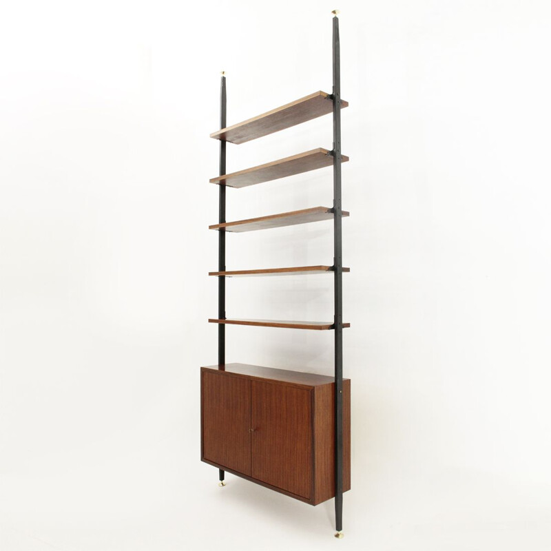 modernist italian teak wall unit, 1950s