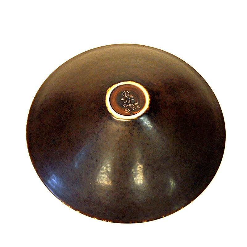 Taça de cerâmica vidrada Vintage de Carl Harry Stålhane, Suécia 1950