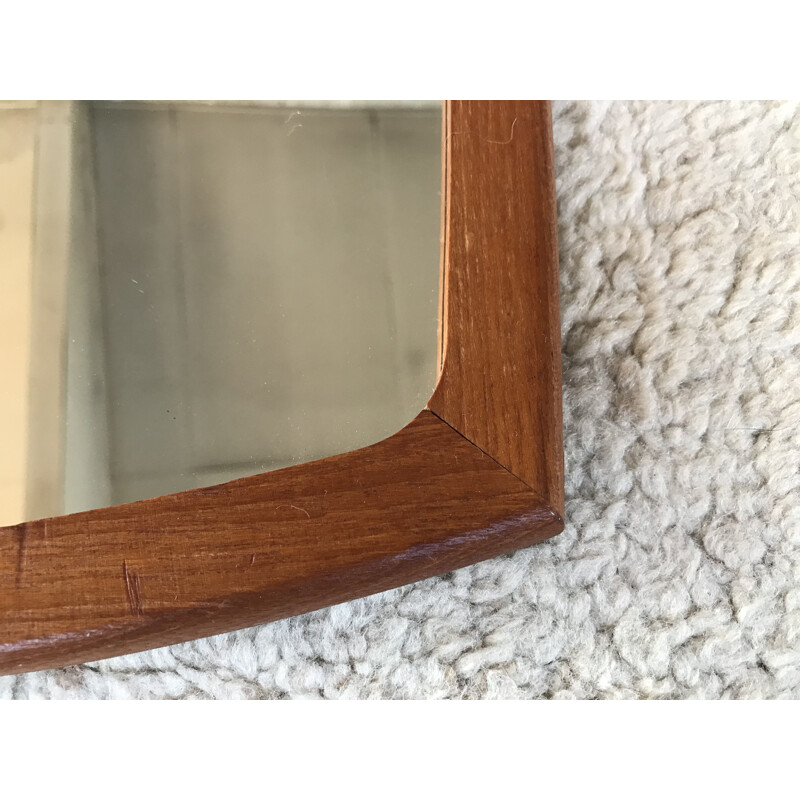 Vintage Scandinavian teak mirror big model 1m 1960