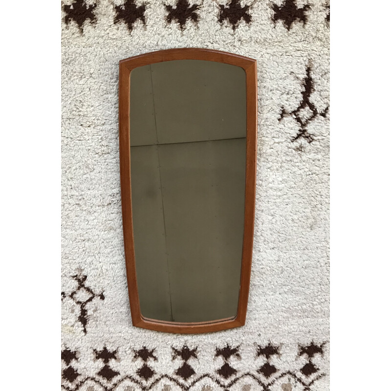 Vintage Scandinavian teak mirror big model 1m 1960