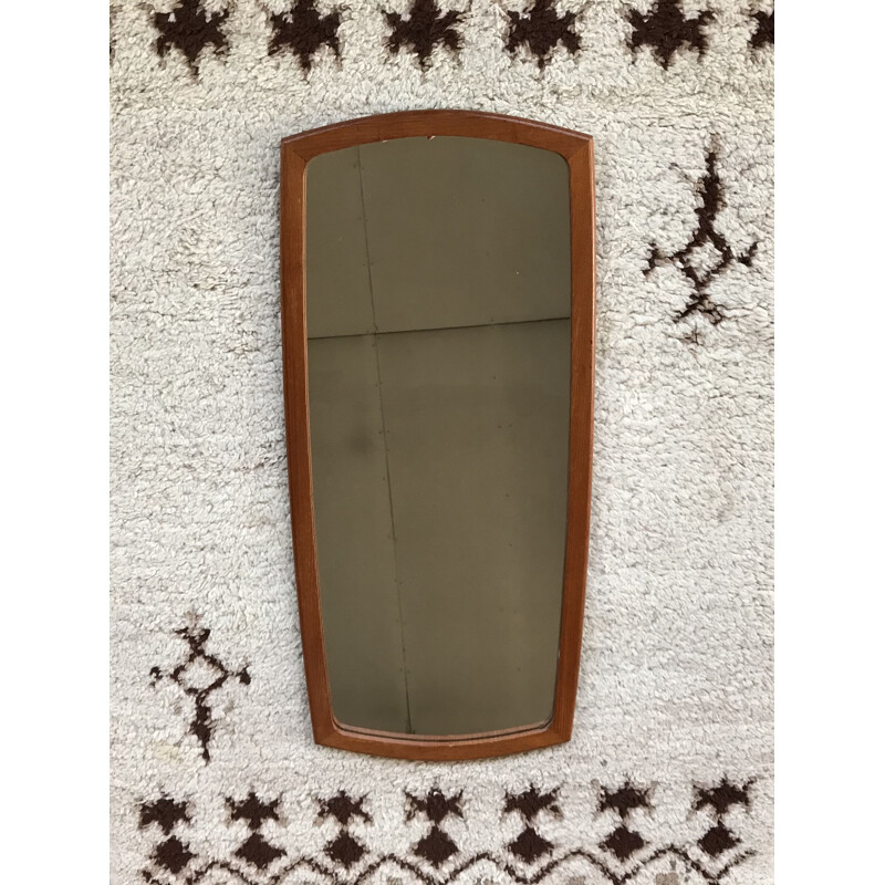 Vintage Scandinavian teak mirror big model 1m 1960