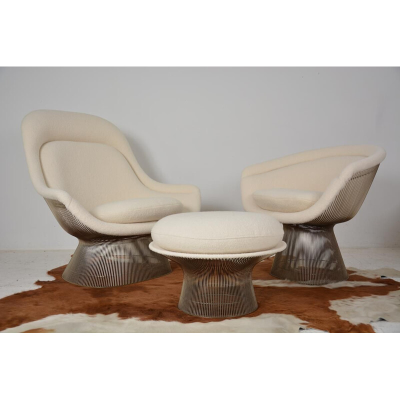 Vintage Easy Chair and its ottoman by Warren Platner Edition Knoll international, 1960
