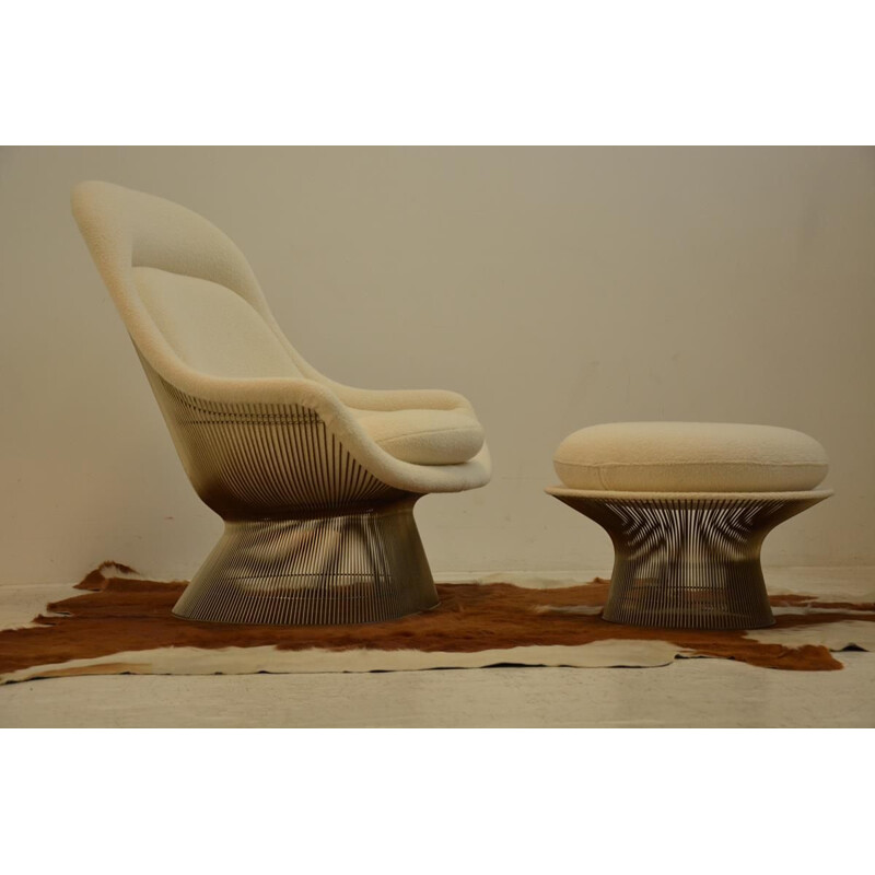 Vintage Easy Chair and its ottoman by Warren Platner Edition Knoll international, 1960