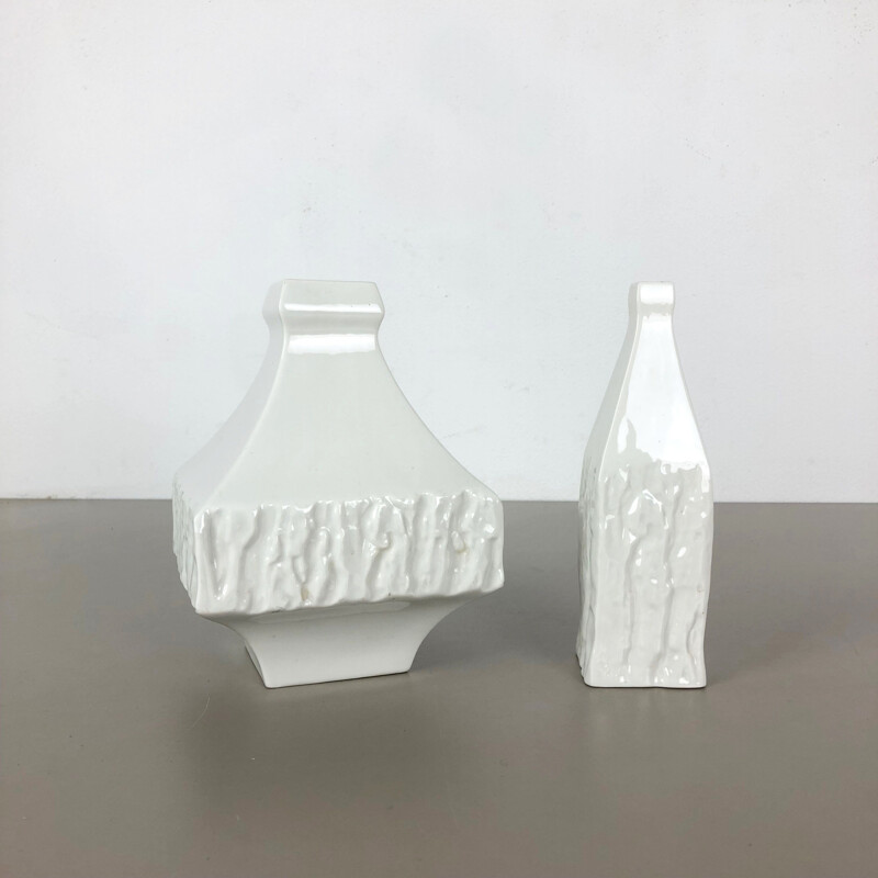 Pair of vintage modernist vases by Peter Müller for Sgrafo Modern, Germany 1960