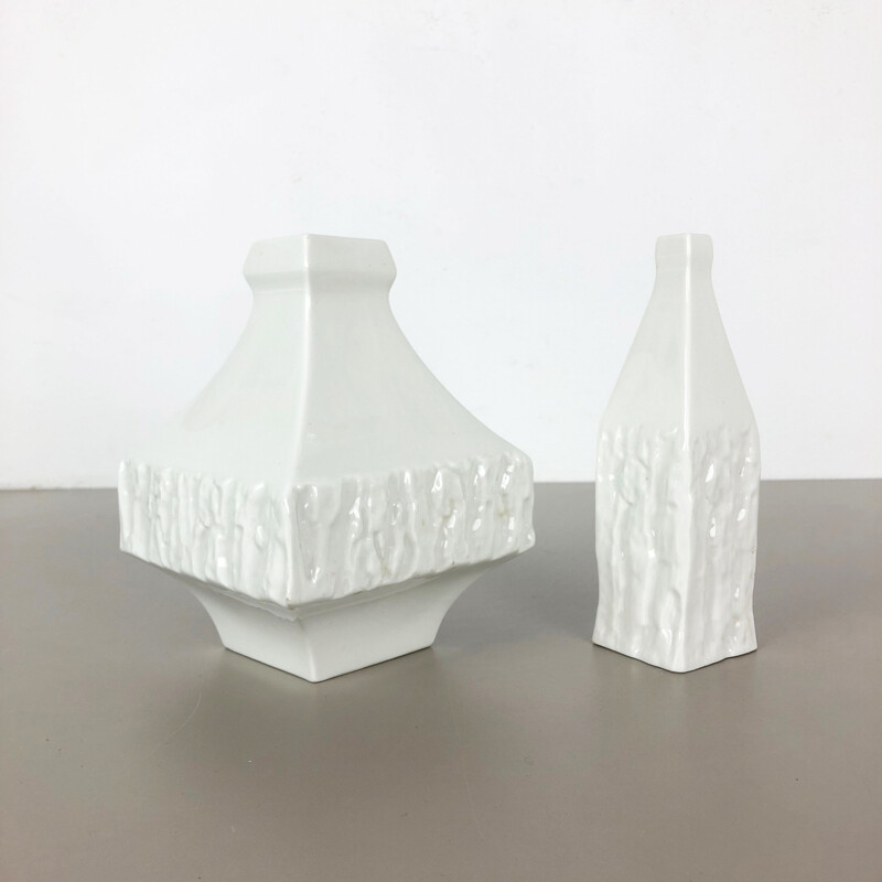 Pair of vintage modernist vases by Peter Müller for Sgrafo Modern, Germany 1960