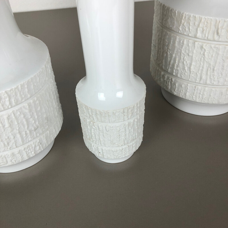 Set of 3 vintage porcelain vases by Richard Scharrer for Thomas, Germany 1970